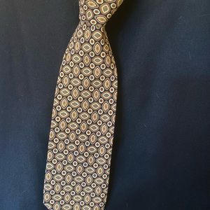Tie rack ‘Charleston’ silk tie. Black/red/gold/tan/green